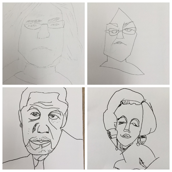 左上:普段の描き方 右上&下段:快画法